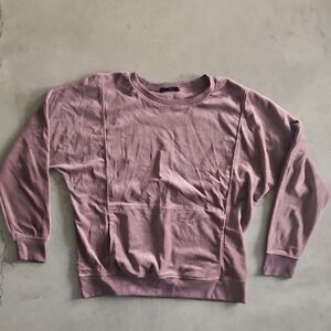 Women's Velour Plum Mauve Pink/Purple Long Sleeve Front Pocket Shirt